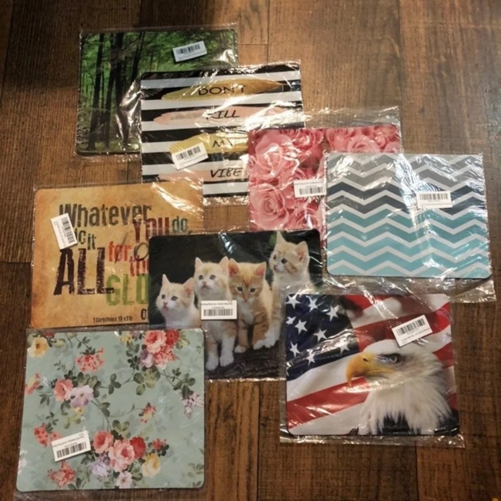 Assorted styles of square mousepads (X3)